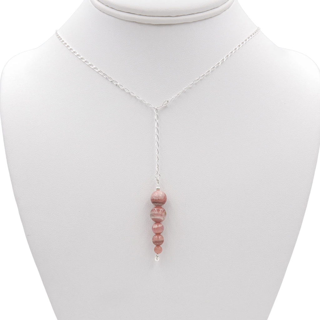 Rhodochrosite Pendulum Lariat Necklace Earth Song Jewelry