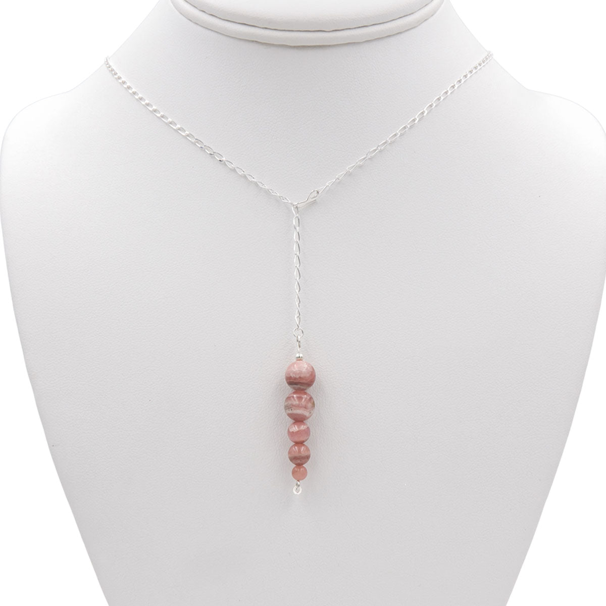 Rhodochrosite Pendulum Lariat Necklace Earth Song Jewelry
