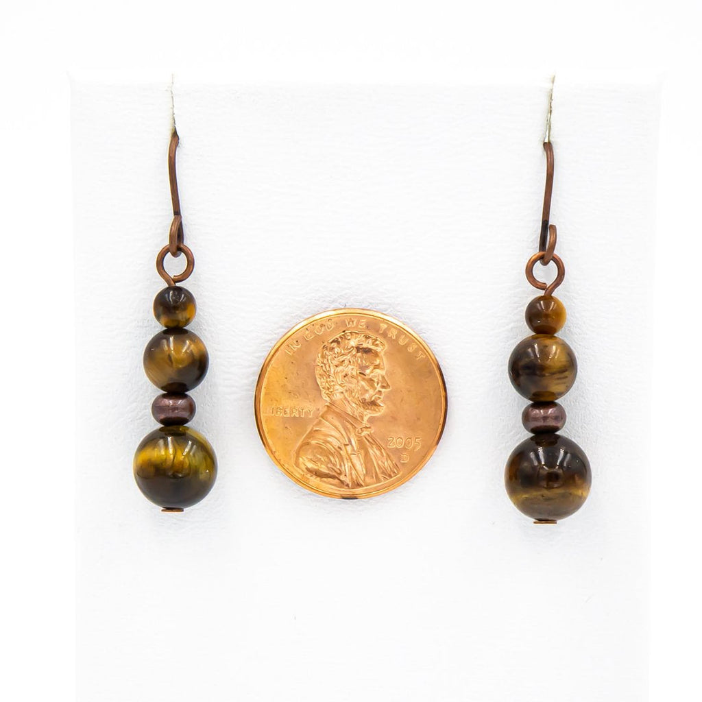 Tiger Eye Copper Earrings Earth Song Jewelry