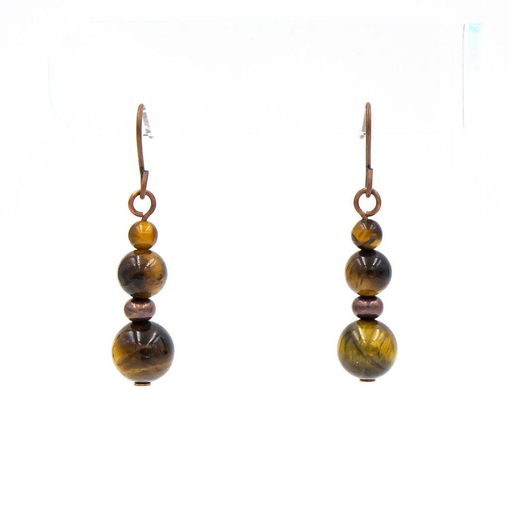 Tiger Eye Copper Earrings Earth Song Jewelry