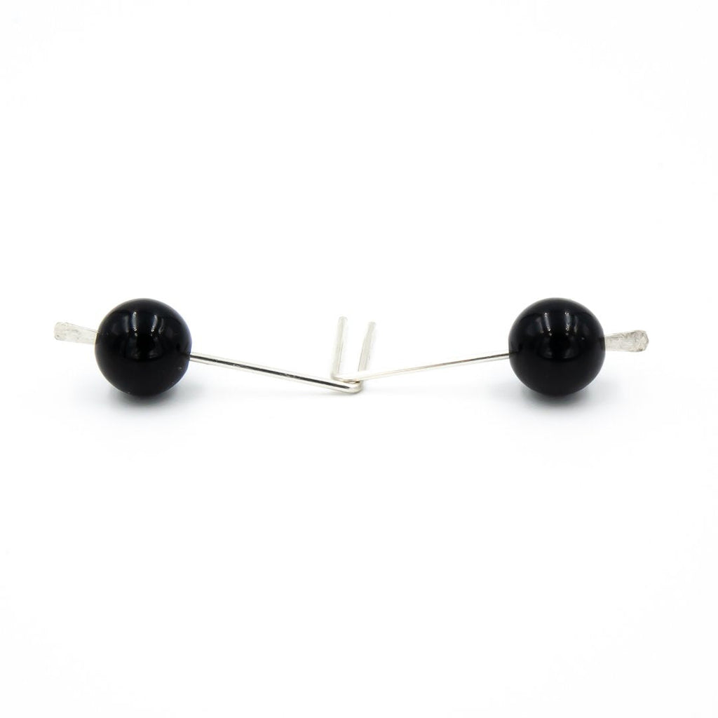 Onyx Hammered Silver Sticks Earth Song Jewelry