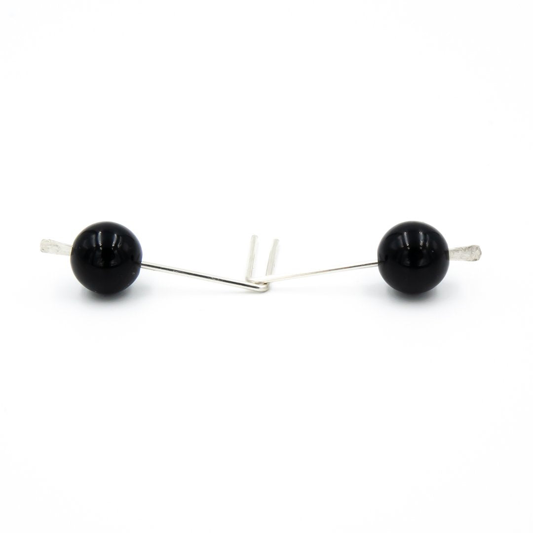 Onyx Hammered Silver Sticks Earth Song Jewelry