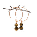 Tiger Eye Hoop Curved Earrings Earth Song Jewelry