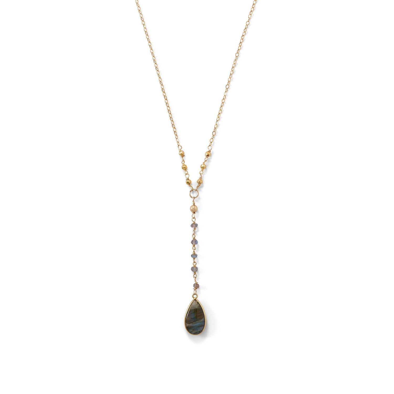 Gold Labradorite Y-style Necklace Earth Song Jewelry
