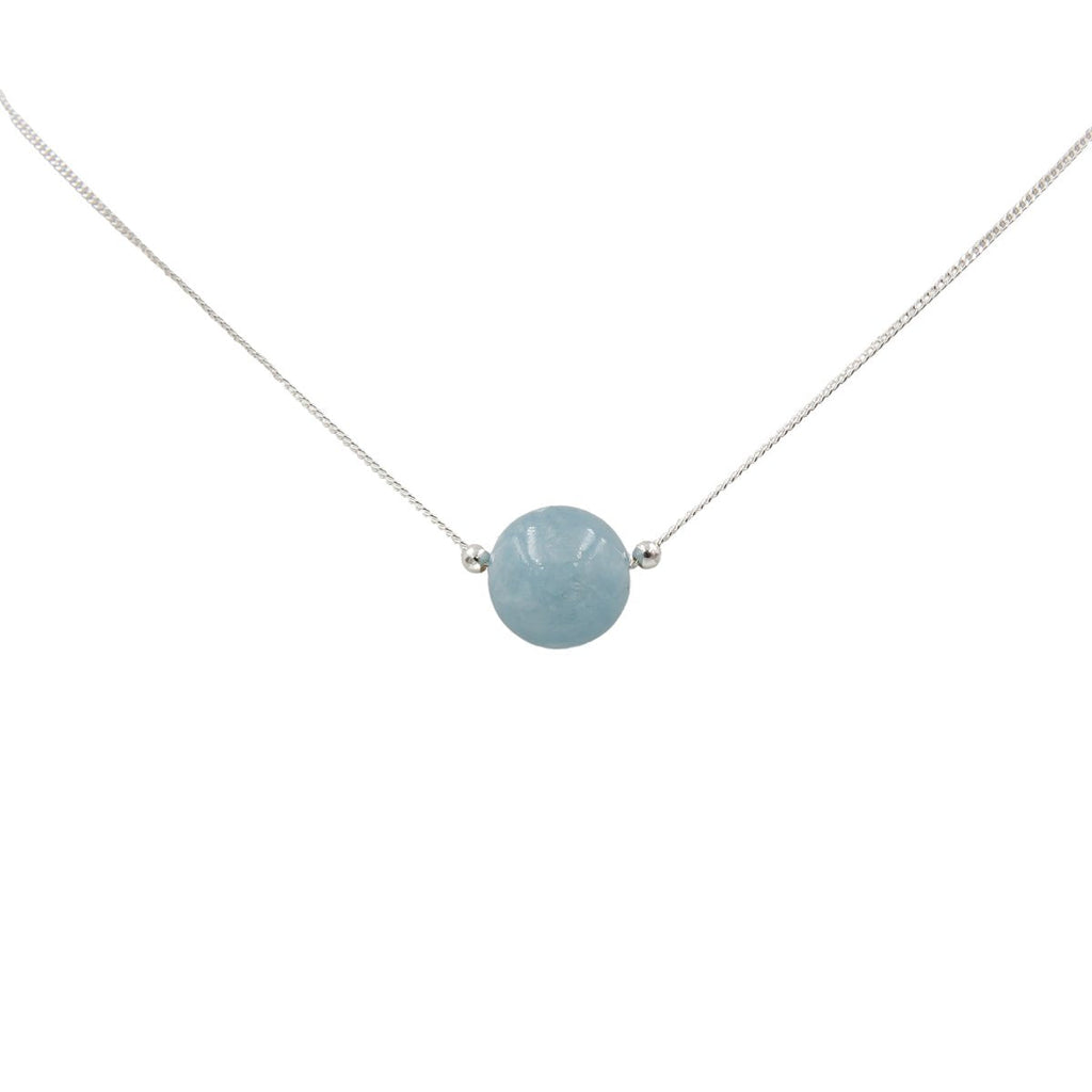 Aquamarine Solitaires ~ Necklace & Earrings Set Earth Song Jewelry