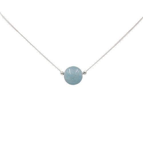 Aquamarine Solitaires ~ Necklace & Earrings Set Earth Song Jewelry