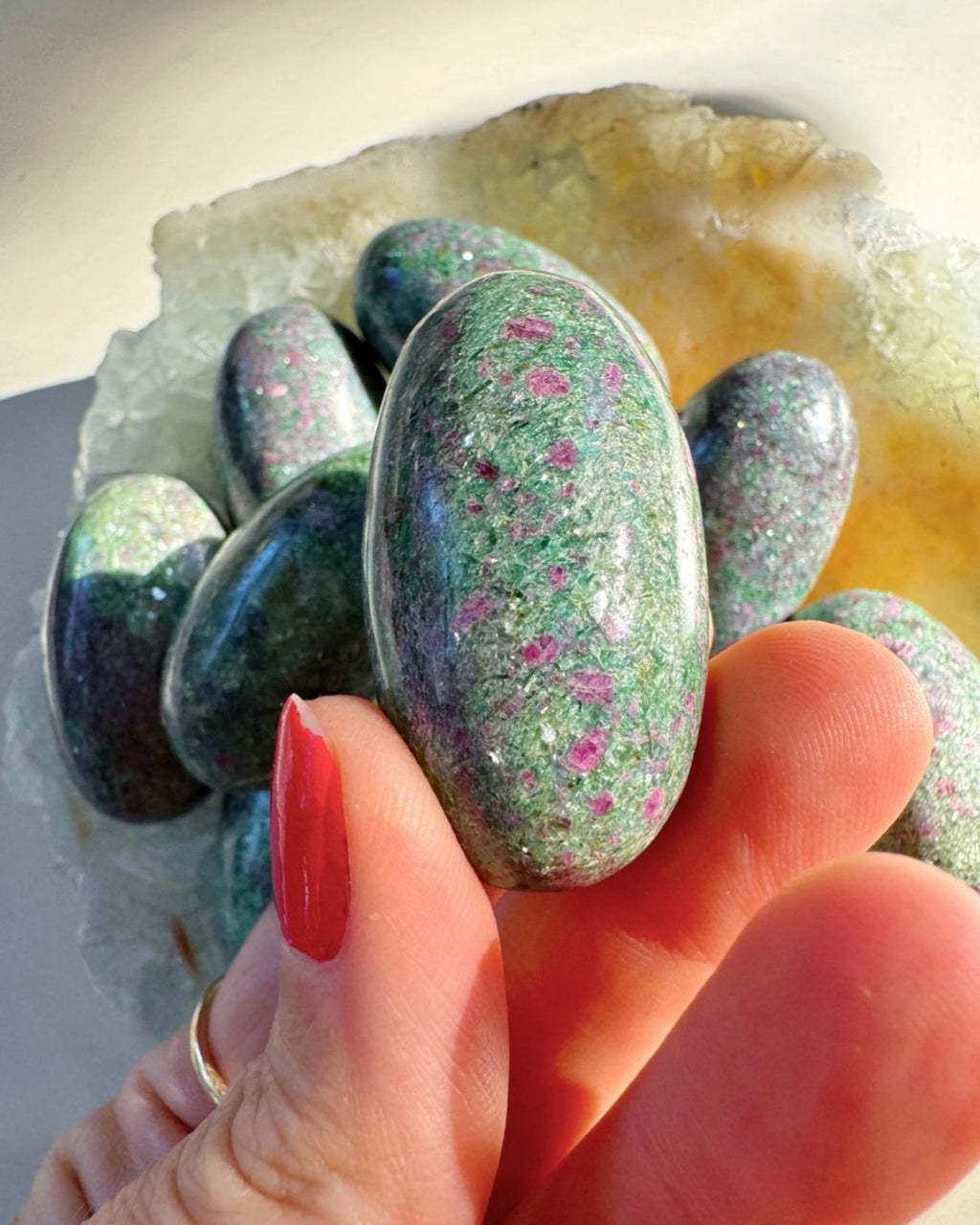 Ruby in Fuchsite Lingams Baltic Mermaid