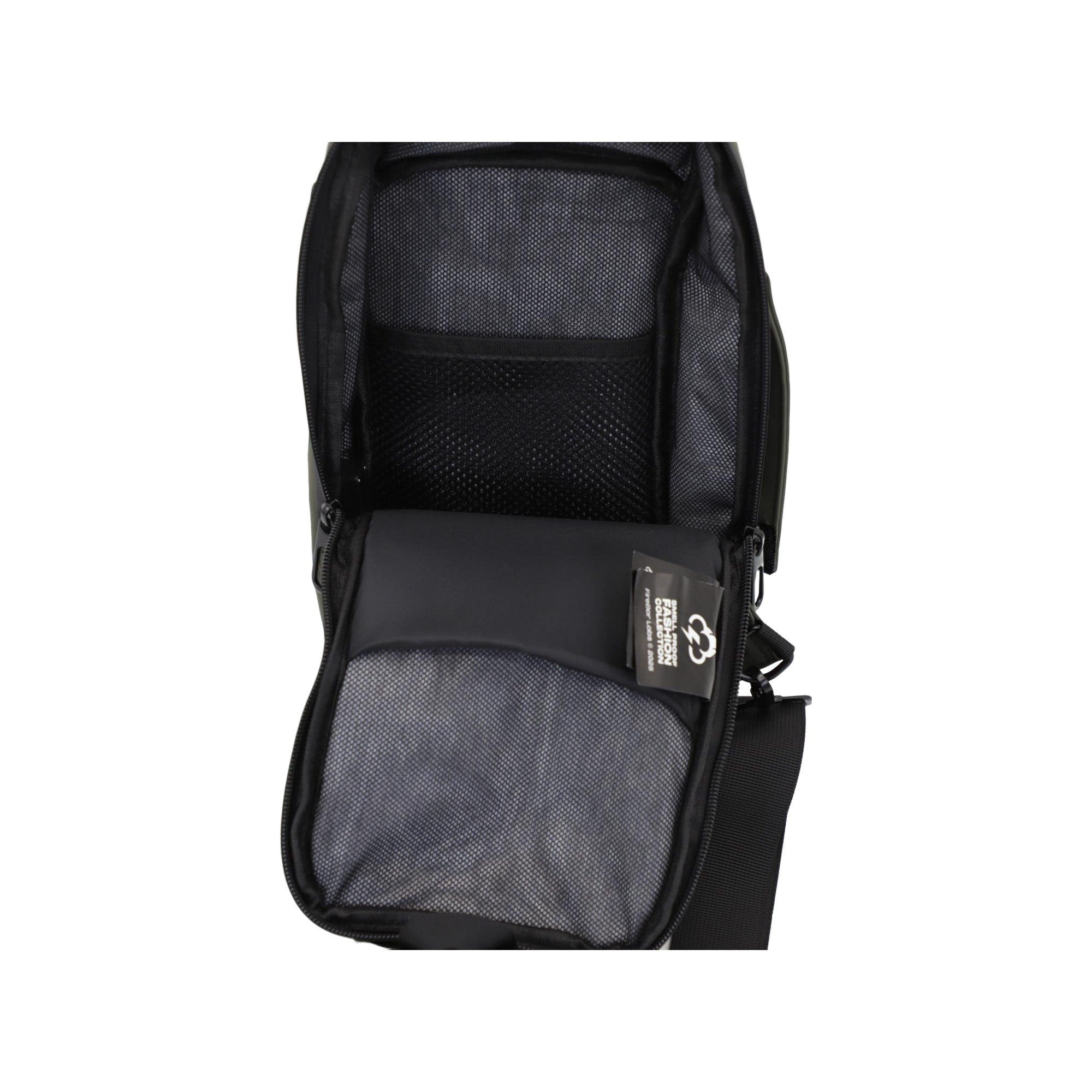 Executive Tech Smell Proof Crossbody w/USB-C Fast Charge Port + Hidden Lock (FireBar Labs x PBAL) Safely Fashion Powered by FireBar Labs