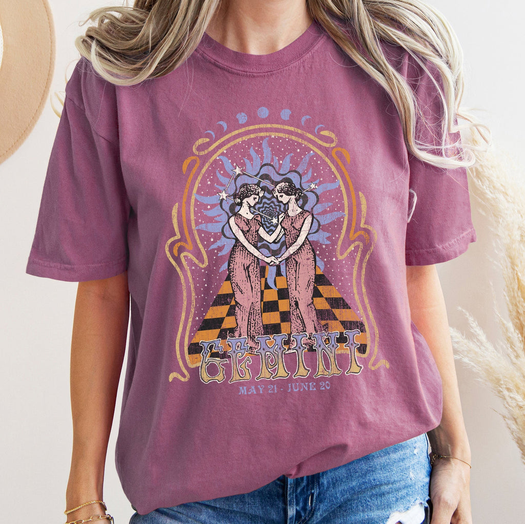 Gemini Zodiac Comfort Colors Tees, Horoscope, Astrology Refinery No. 1
