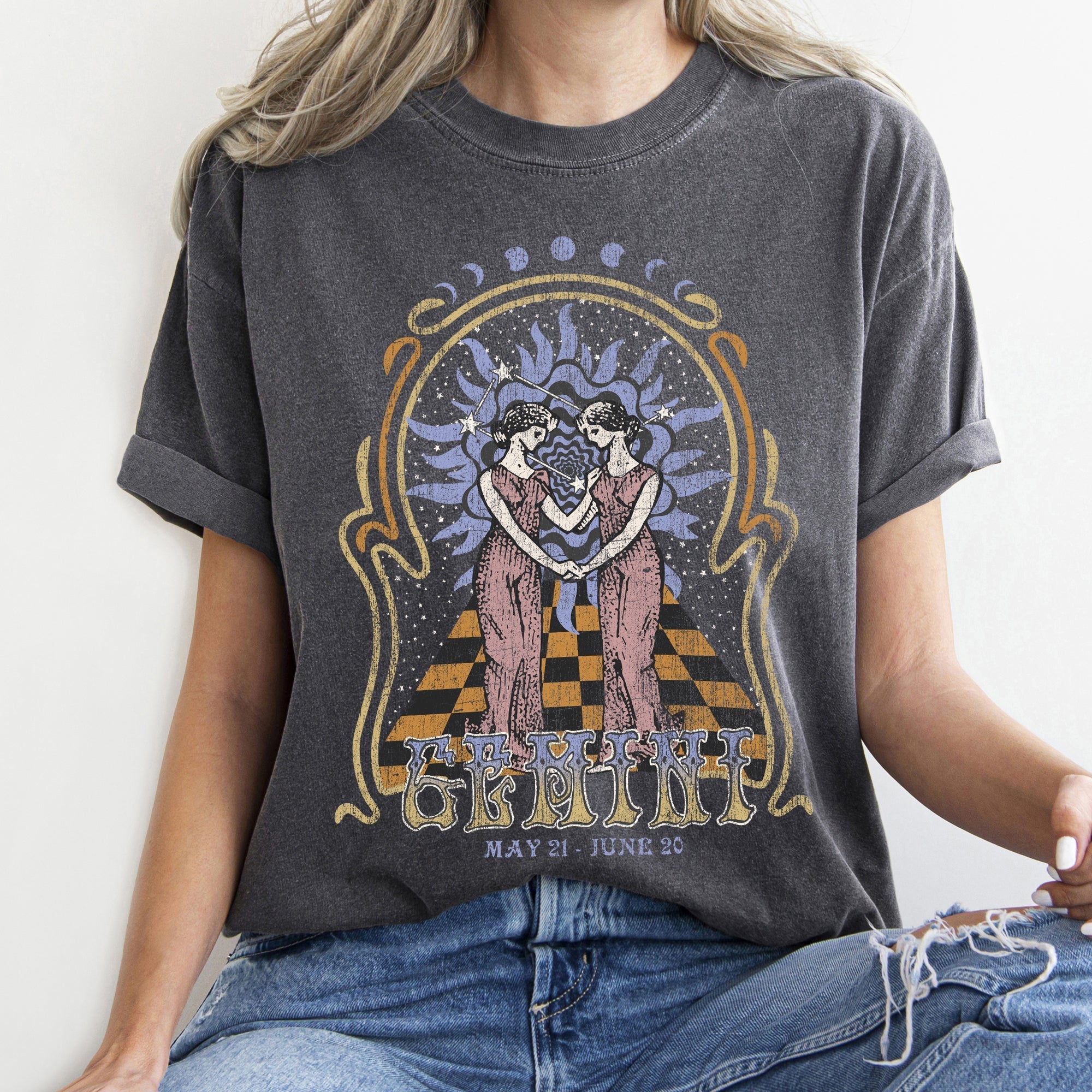Gemini Zodiac Comfort Colors Tees, Horoscope, Astrology Refinery No. 1