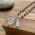 3 Quartz point and matte red jasper necklace Adriana Soto Joyeria