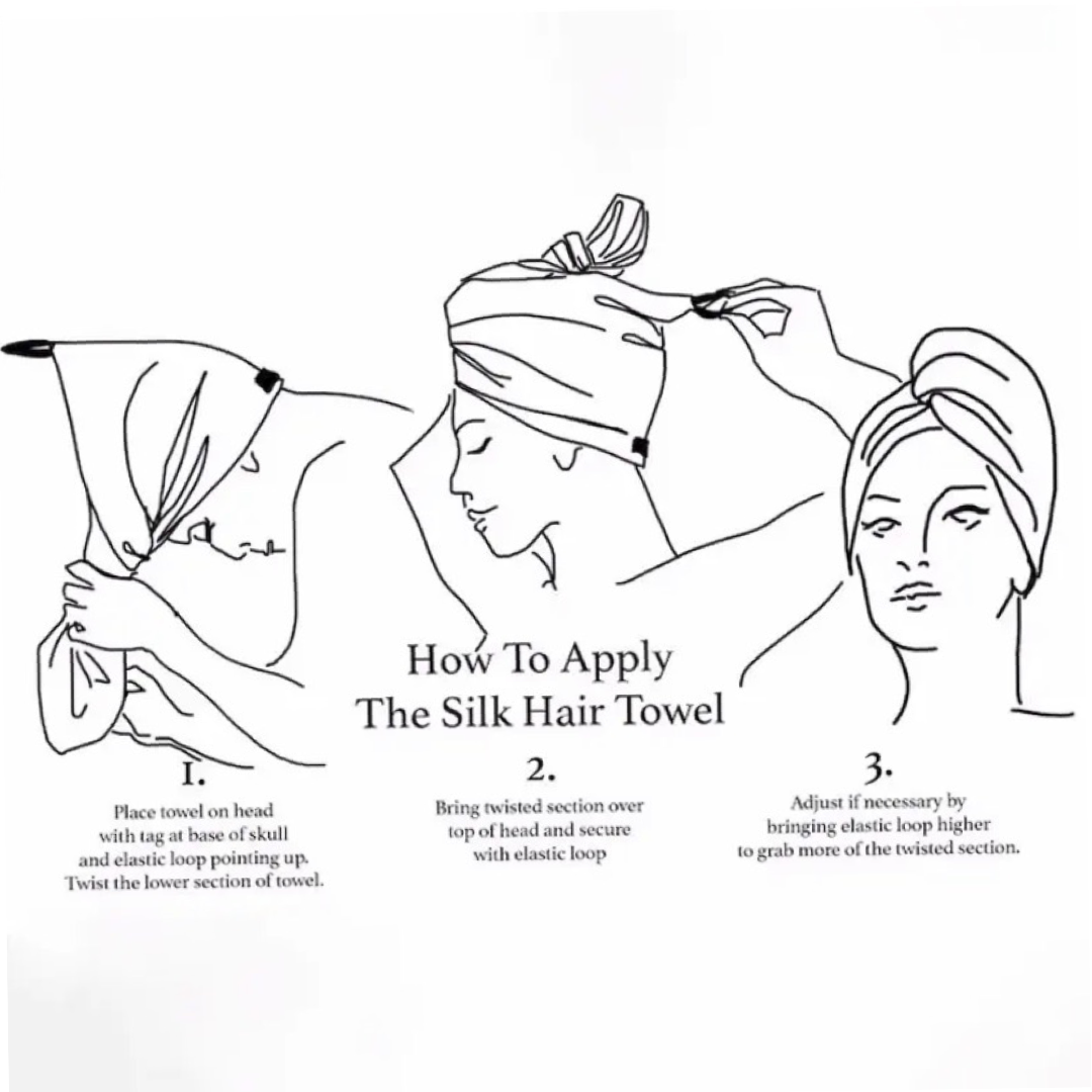 Magic Hair Towel Turban - 100% RAW Silk Silked LLC