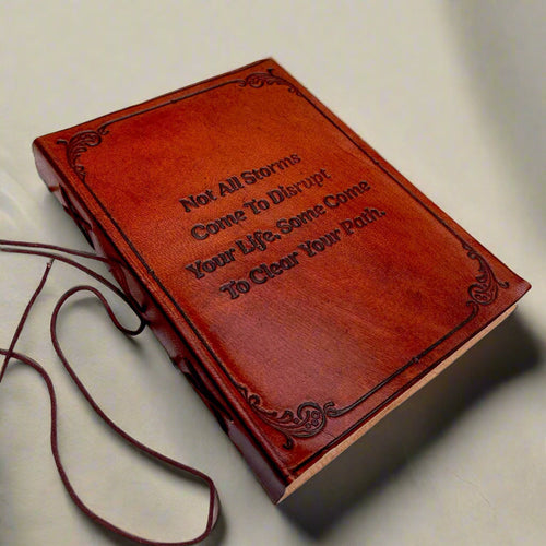 "Not All Storms" Leather Journal - For Resilience & New Beginnings Soothi