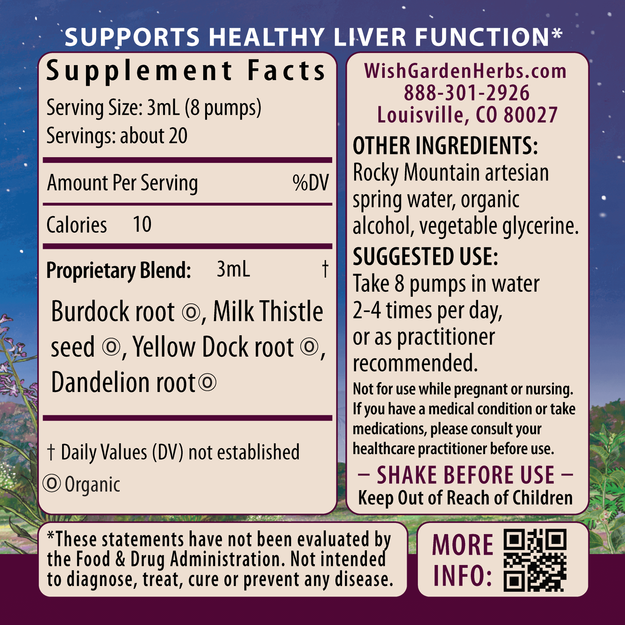 Liver Strength, Daily Support WishGarden Herbs