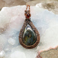 Labradorite Crystal Teardrop Copper Wire Wrap Pendant Crystal Destiny