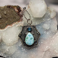 Larimar Crystal 925 Sterling Silver Pendant Necklace Crystal Destiny