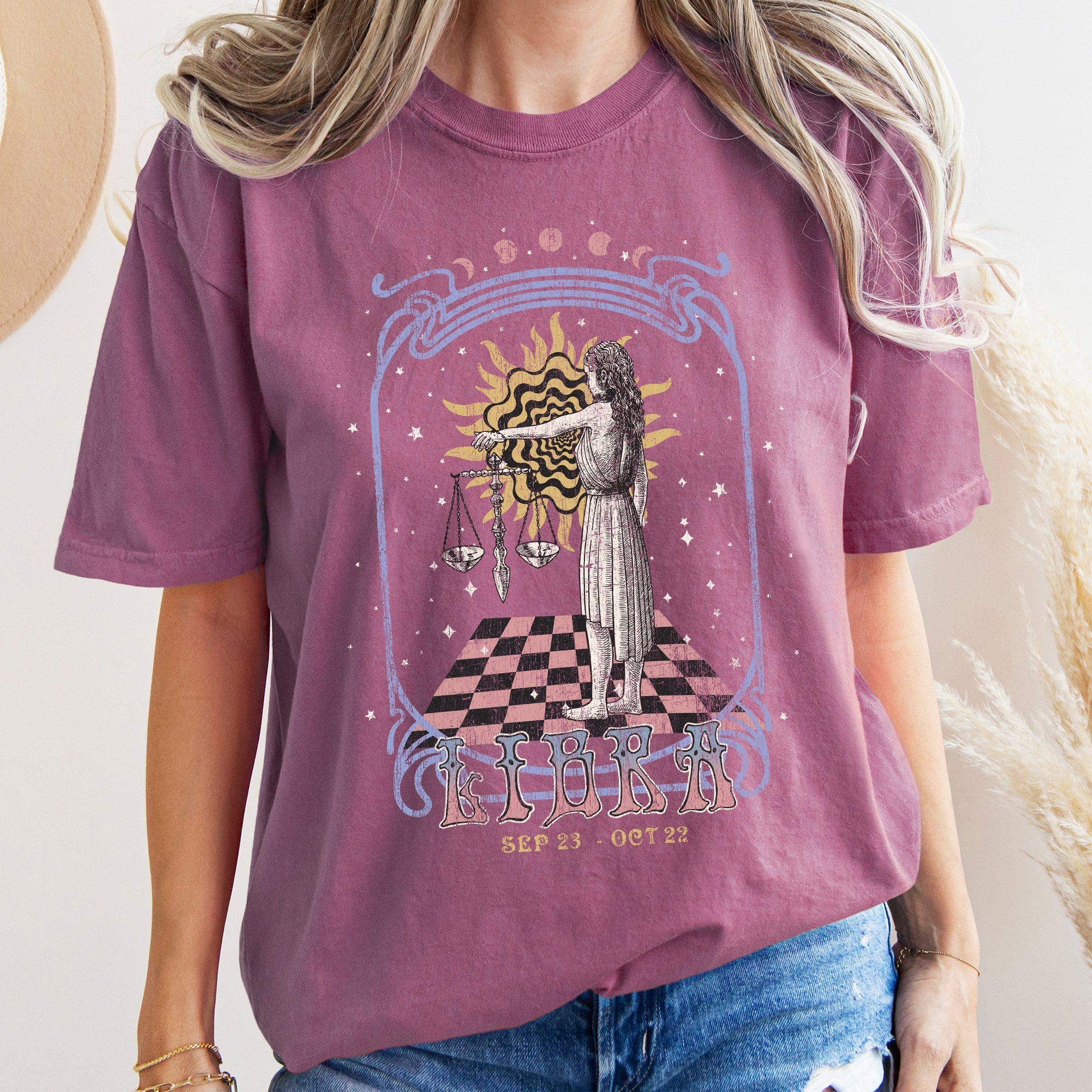 Libra Zodiac Comfort Colors Tees, Horoscope, Astrology Refinery No. 1