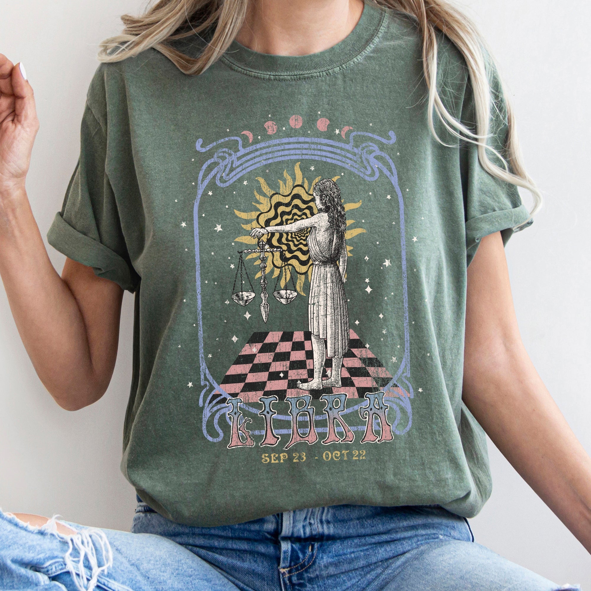 Libra Zodiac Comfort Colors Tees, Horoscope, Astrology Refinery No. 1