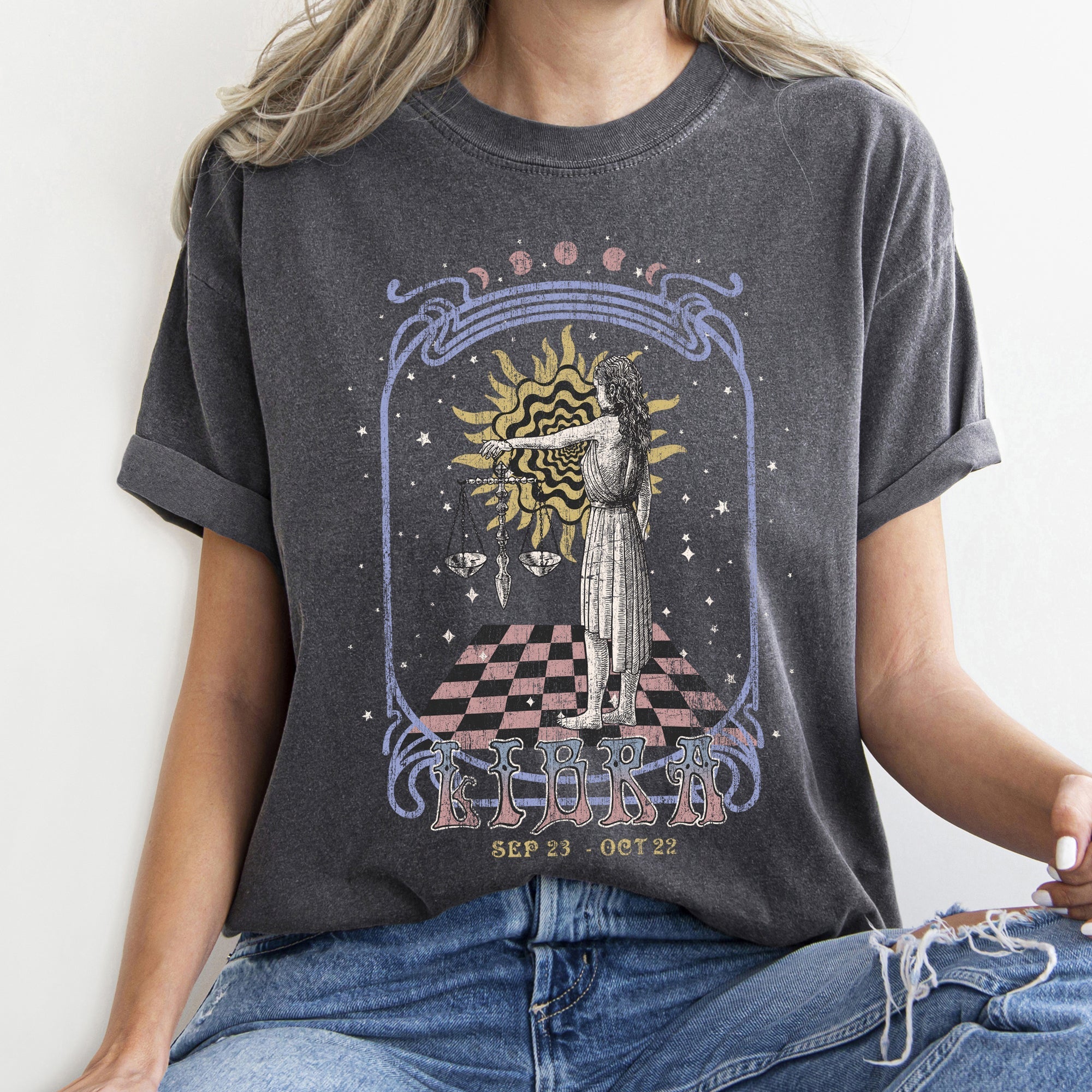 Libra Zodiac Comfort Colors Tees, Horoscope, Astrology Refinery No. 1