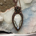 Moonstone Crystal Wire Wrap Pendant Copper Adularescent Crystal Destiny