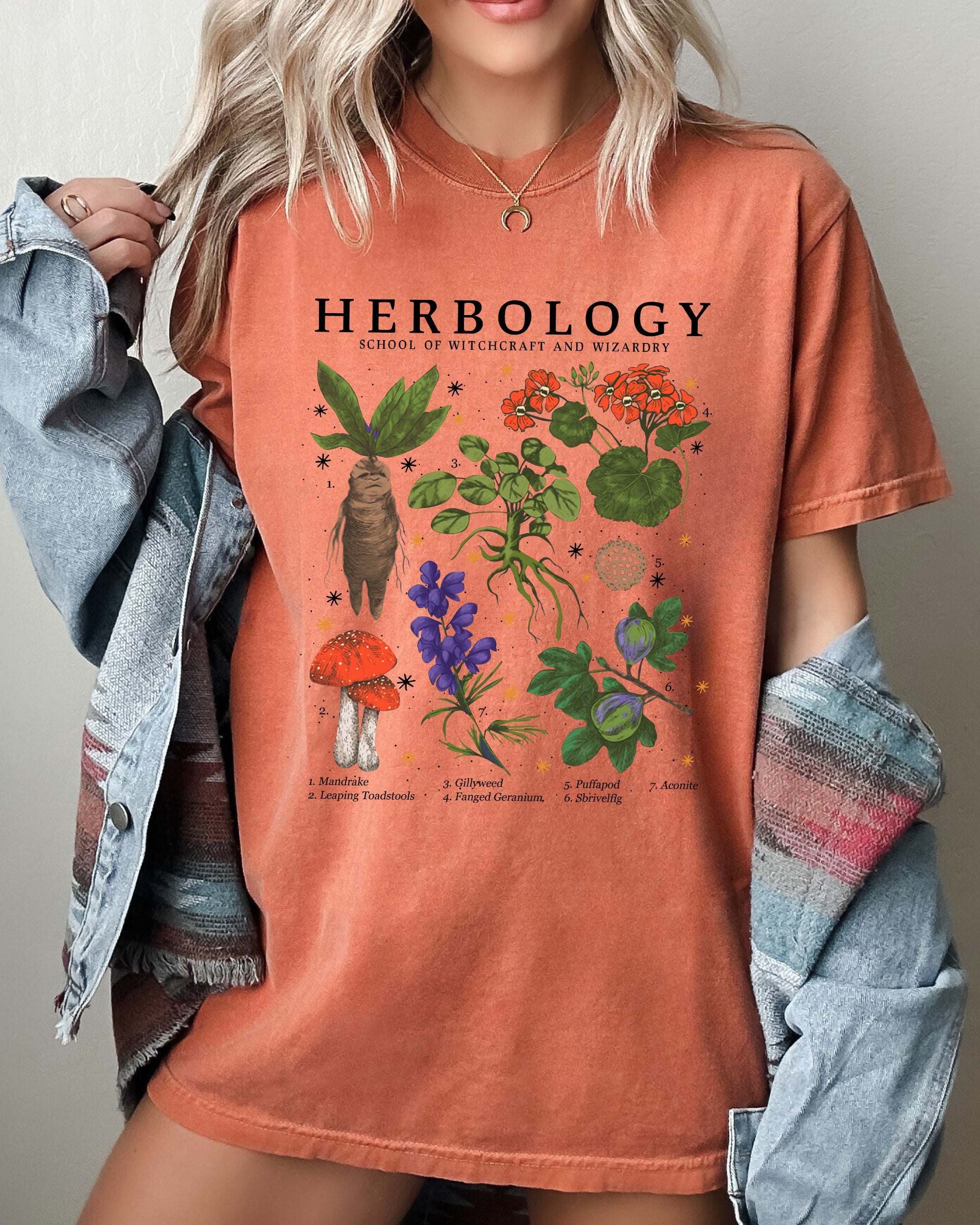 Herbology Mushroom Skeleton Ghost Witch Meme Halloween Spooky Costume Comfort Colors Tee Refinery No. 1