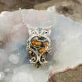 Ocean Jasper Crystal Wire Wrap Pendant Copper Owl Frame Crystal Destiny