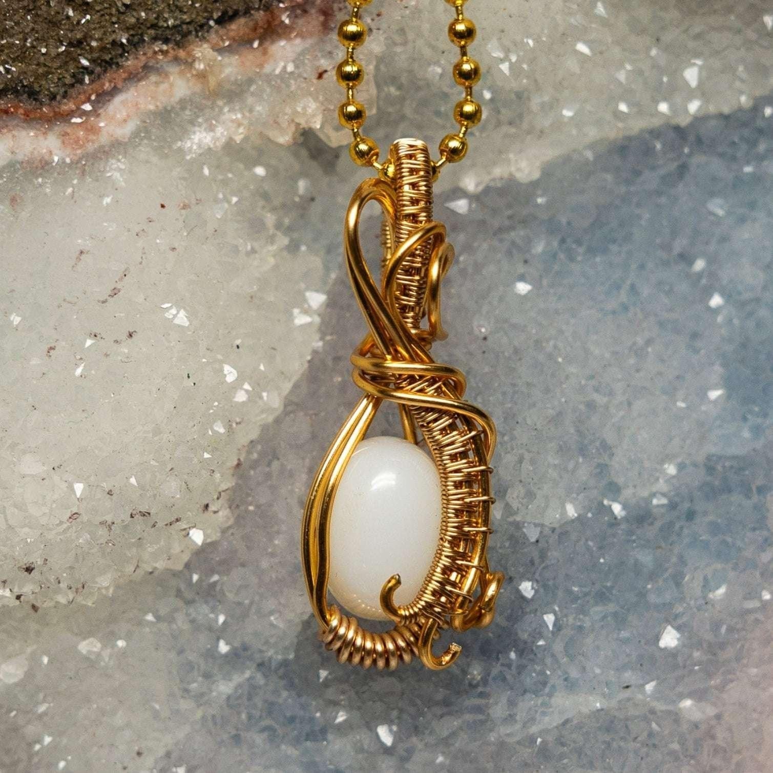 Opal Wire Wrap Pendant Crystal Destiny