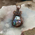 Paua Shell Wire Wrap Crystal Pendant - Emotional Calm Crystal Destiny