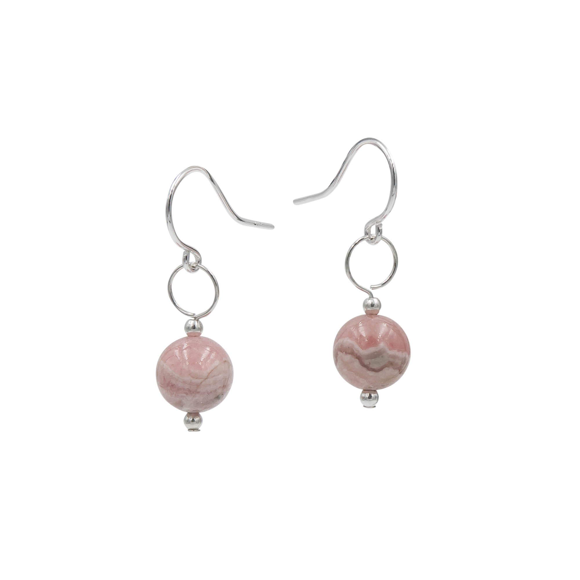 Rhodochrosite Solitaire ~ Necklace & Earrings Set Earth Song Jewelry