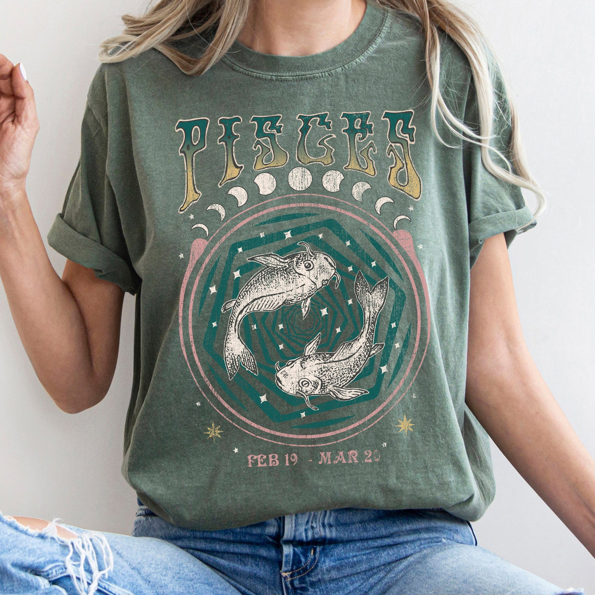 Pisces Zodiac Comfort Colors Tees, Horoscope, Astrology Refinery No. 1