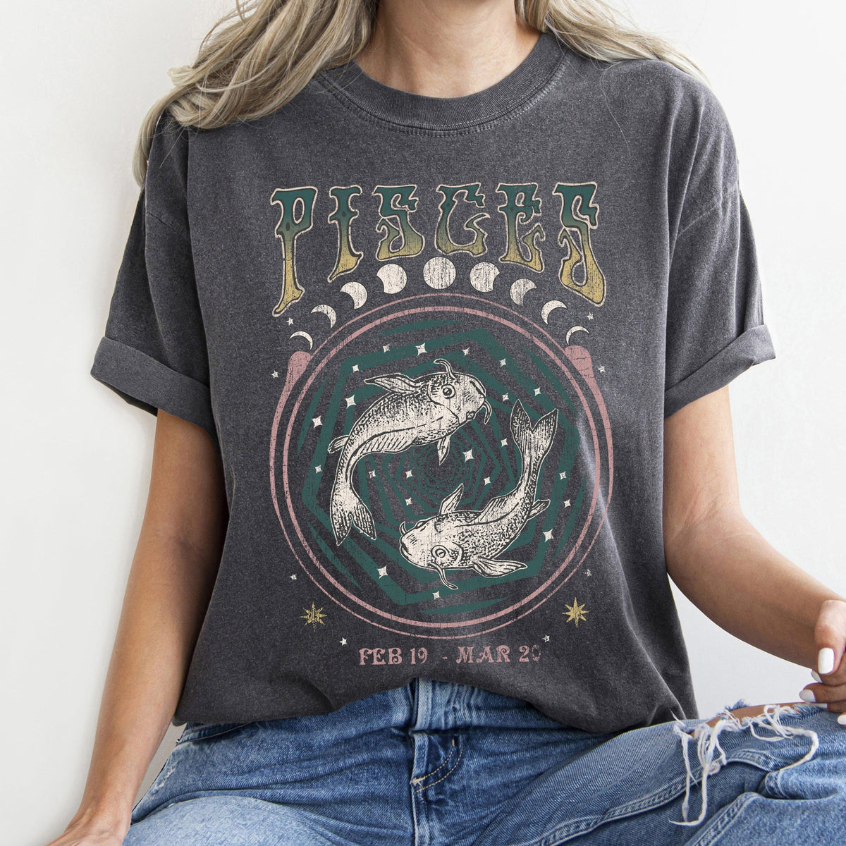 Pisces Zodiac Comfort Colors Tees, Horoscope, Astrology Refinery No. 1