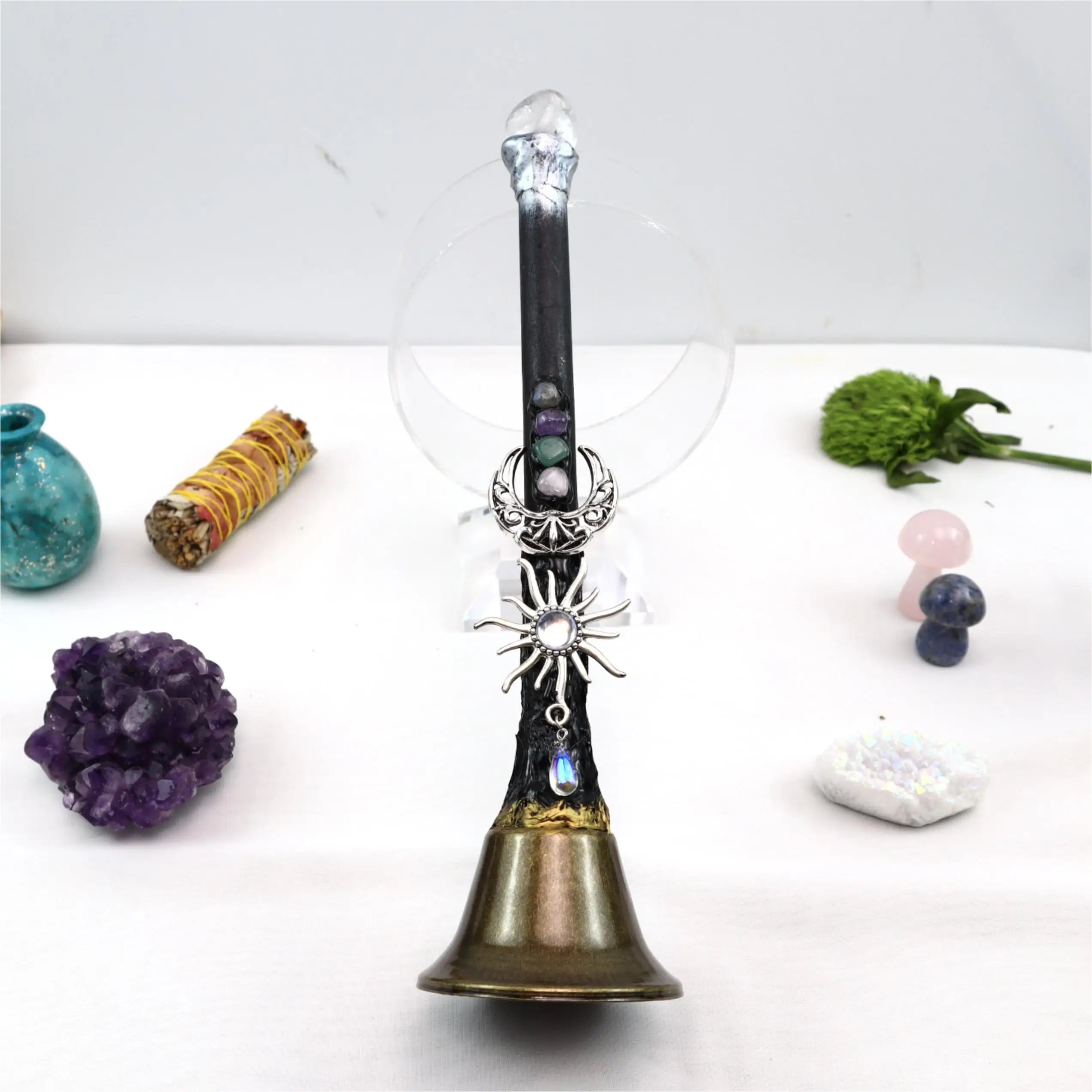 Crystal Charm Altar Bells Green Witch Creations