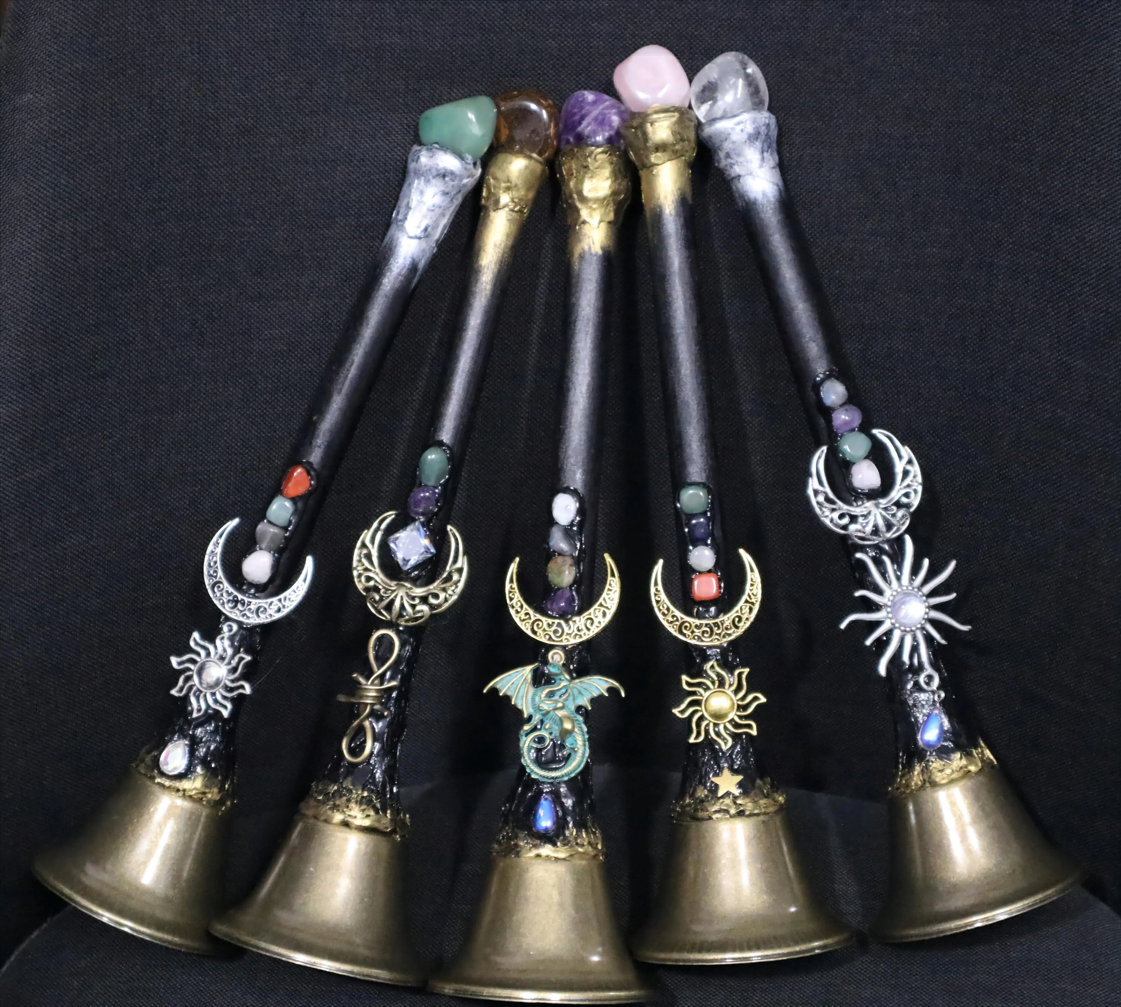 Crystal Charm Altar Bells Green Witch Creations