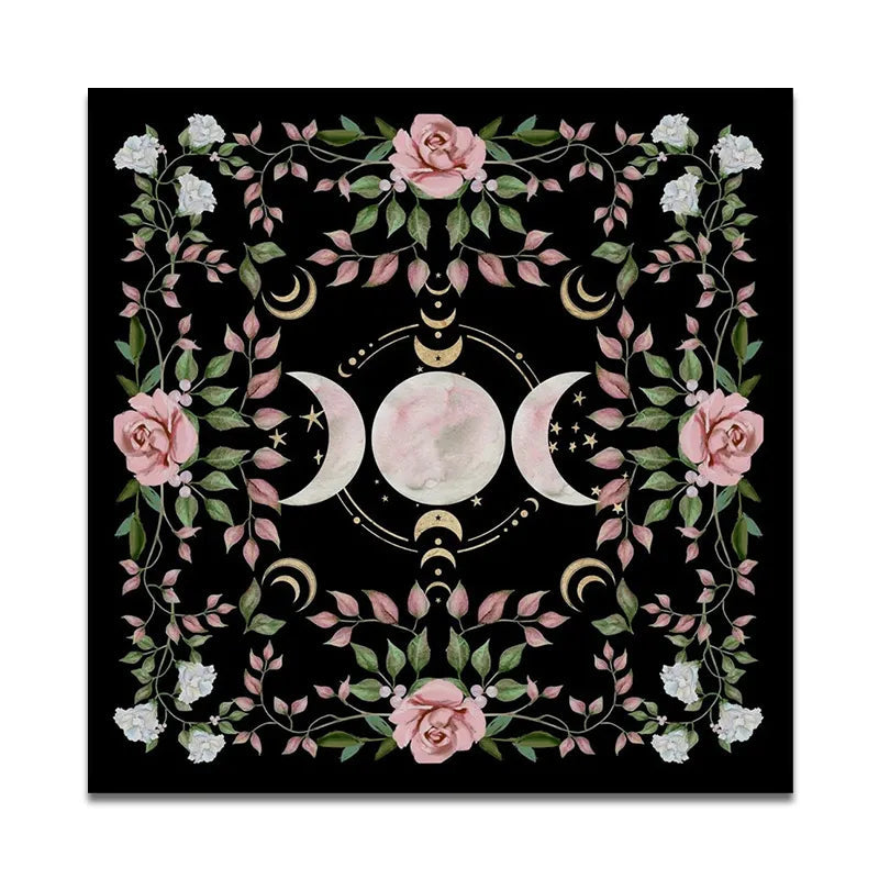 Cottagecore Triple Moon Altar Cloth Green Witch Creations