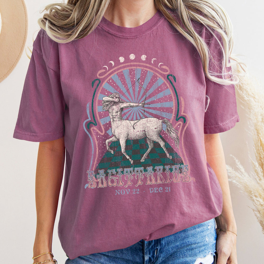 Sagittarius Zodiac Comfort Colors Tees, Horoscope, Astrology Refinery No. 1