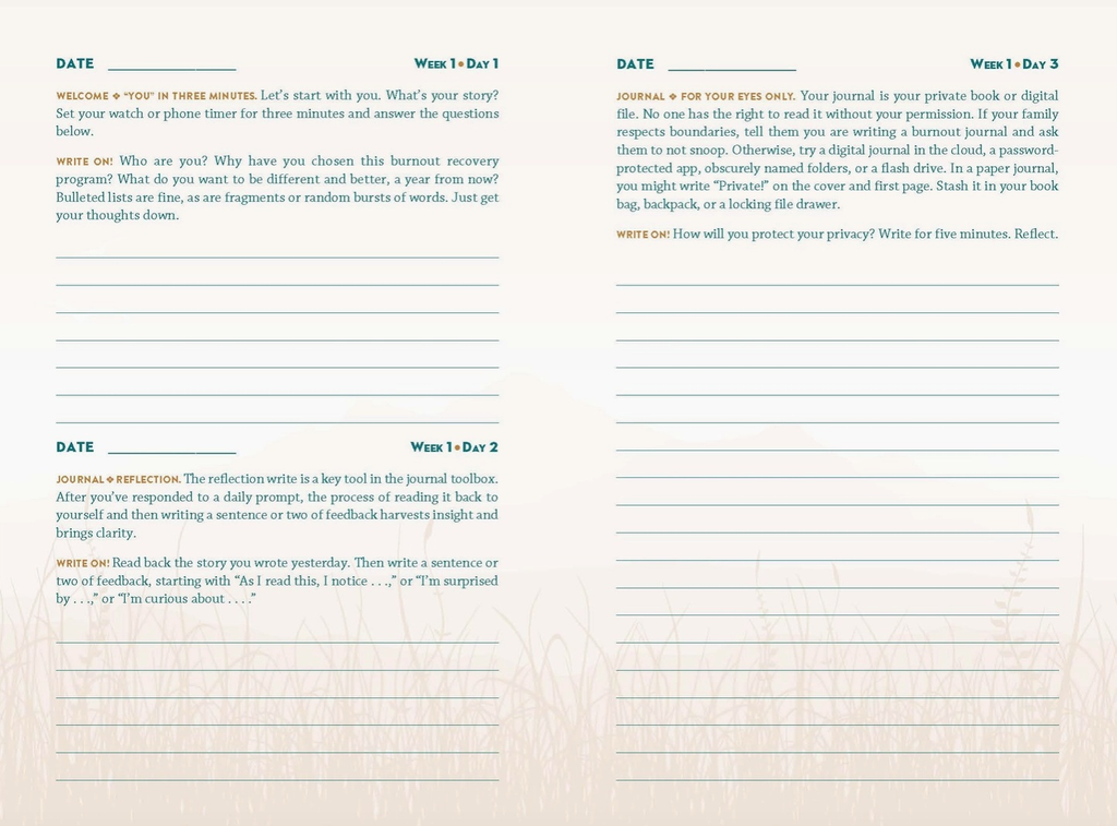 Book - Journal Therapy For Overcoming Burnout Sacred Crystals