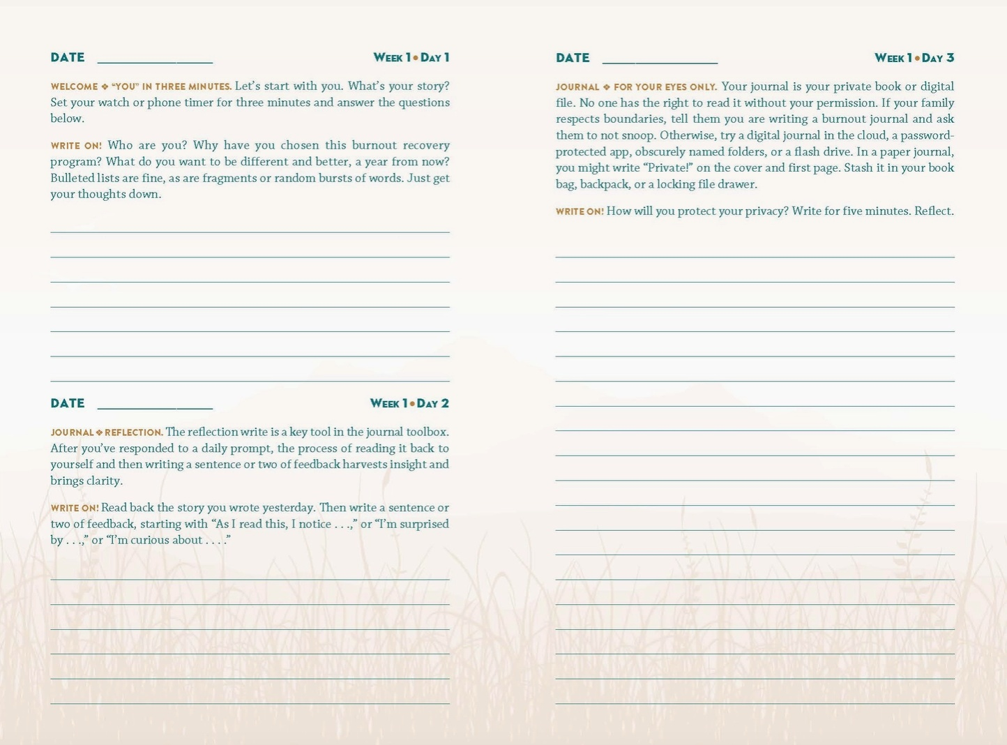Book - Journal Therapy For Overcoming Burnout Sacred Crystals