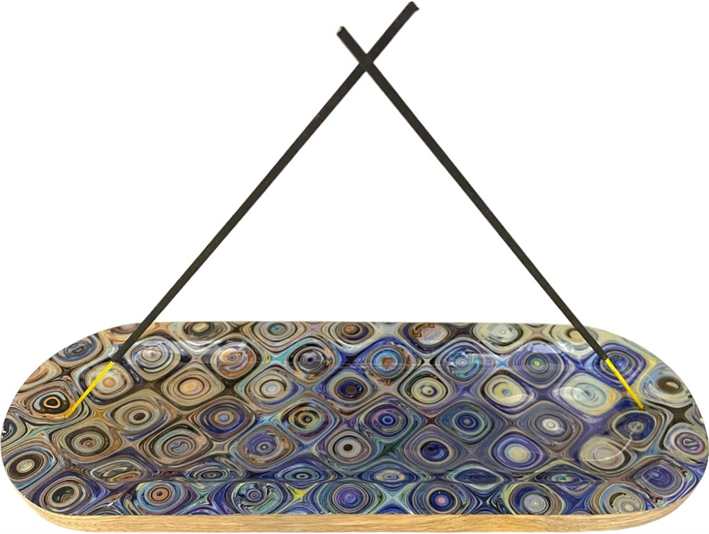 Handmade Wood Incense Burner Boat Sacred Crystals