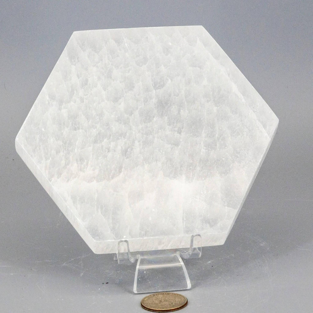 Selenite Crystal Hexagonal Charging Plate Polished Crystal Destiny