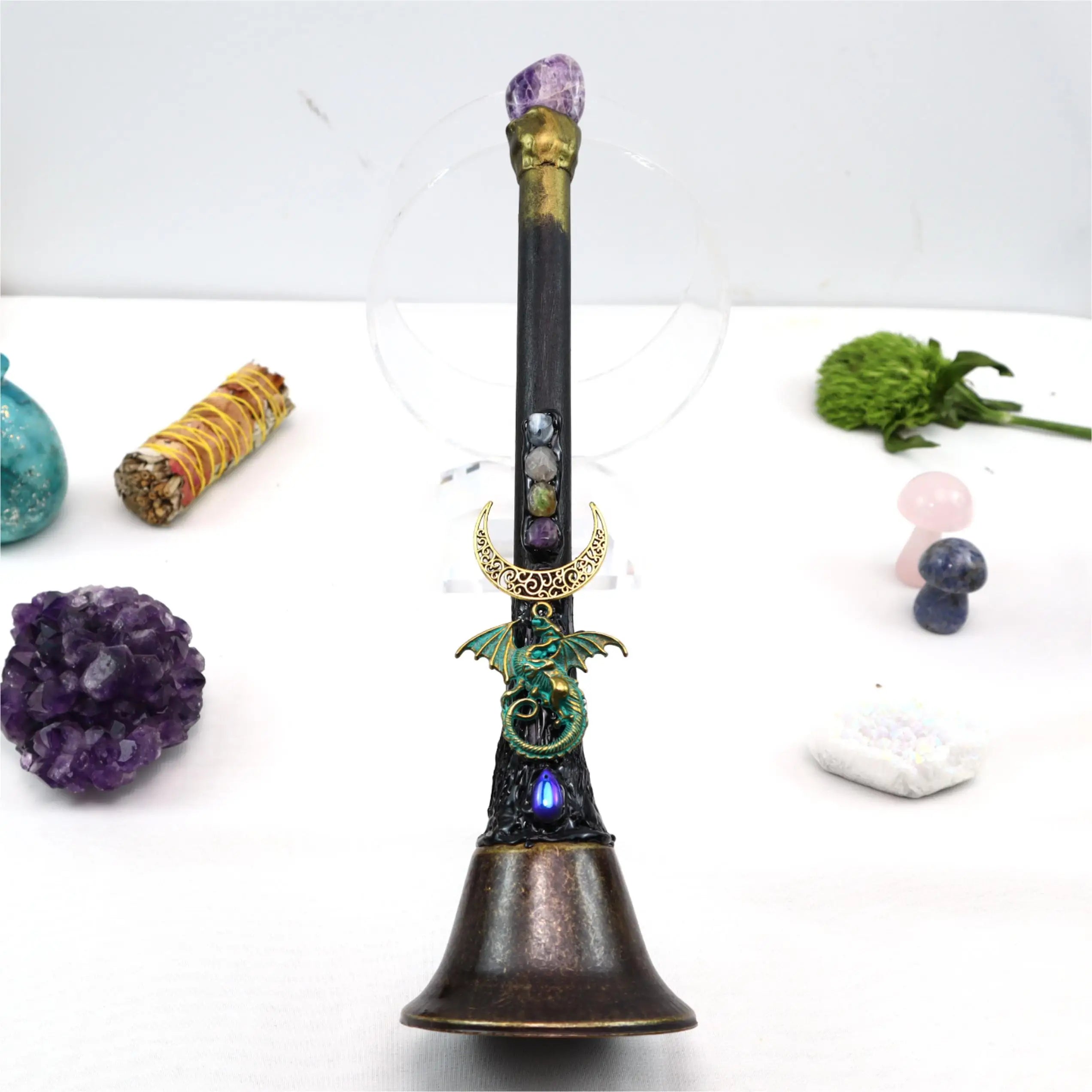 Crystal Charm Altar Bells Green Witch Creations