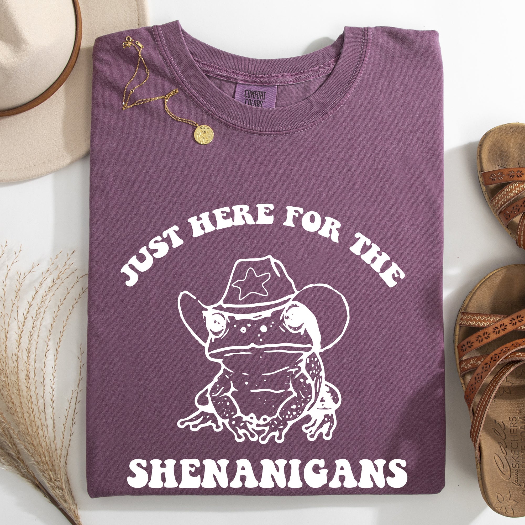 Shenanigans Frog Sheriff St Patrick's Day Shamrock Leprechaun Charm Comfort Colors Tee Refinery No. 1
