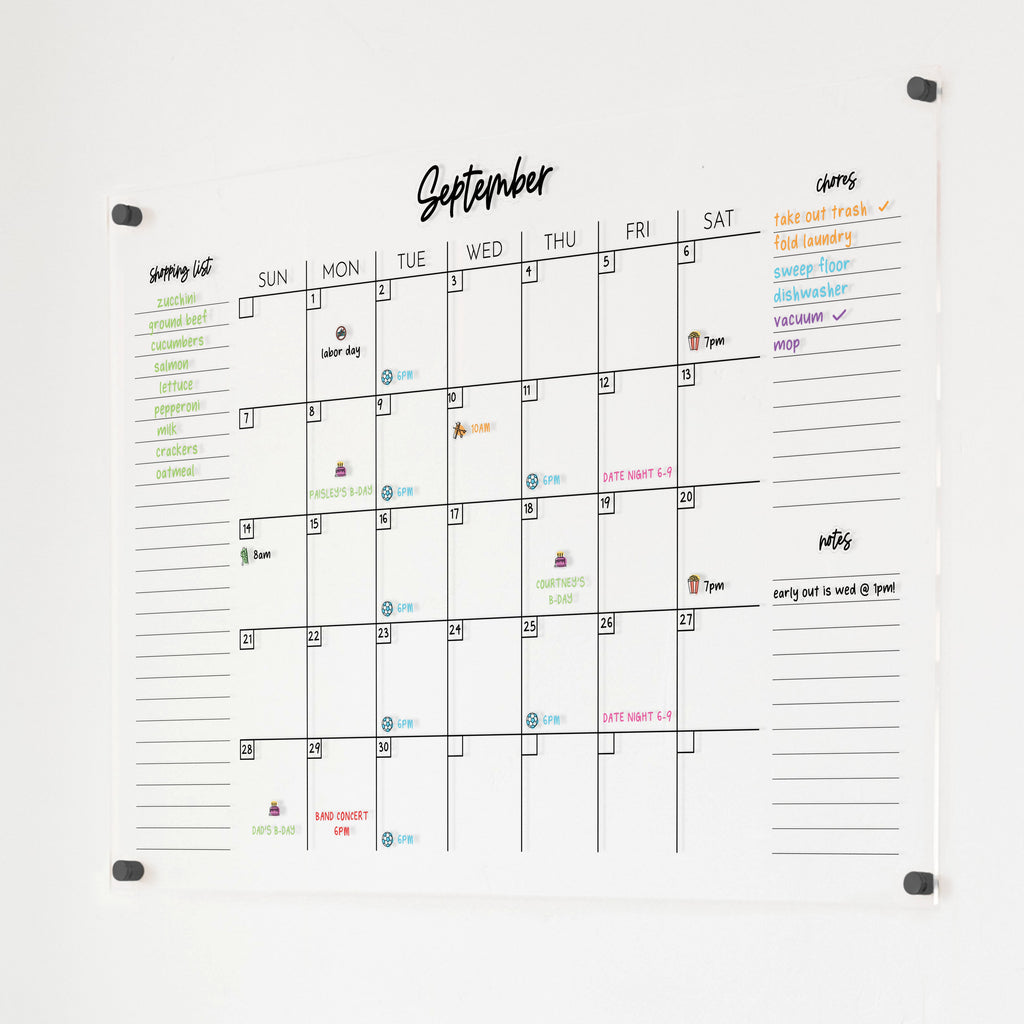 Ever Changing Acrylic Calendar | Classic Vertical