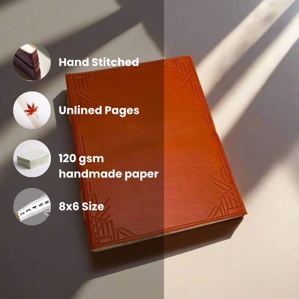 Plain Cover Leather Journal with Lined Pages Soothi