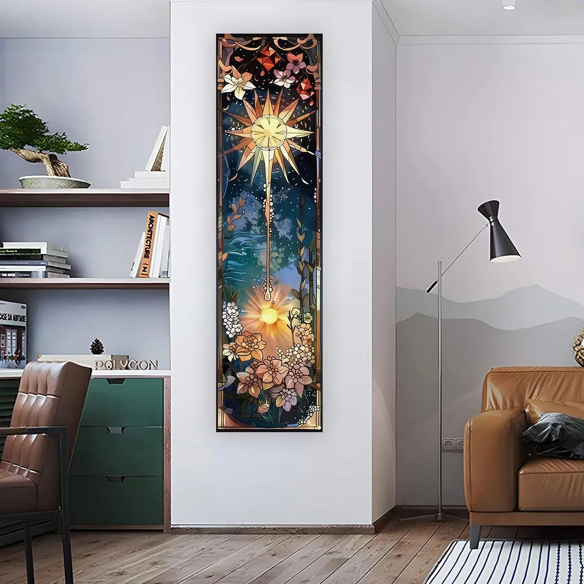 Witchy Sun & Moon Banner Tapestry Green Witch Creations