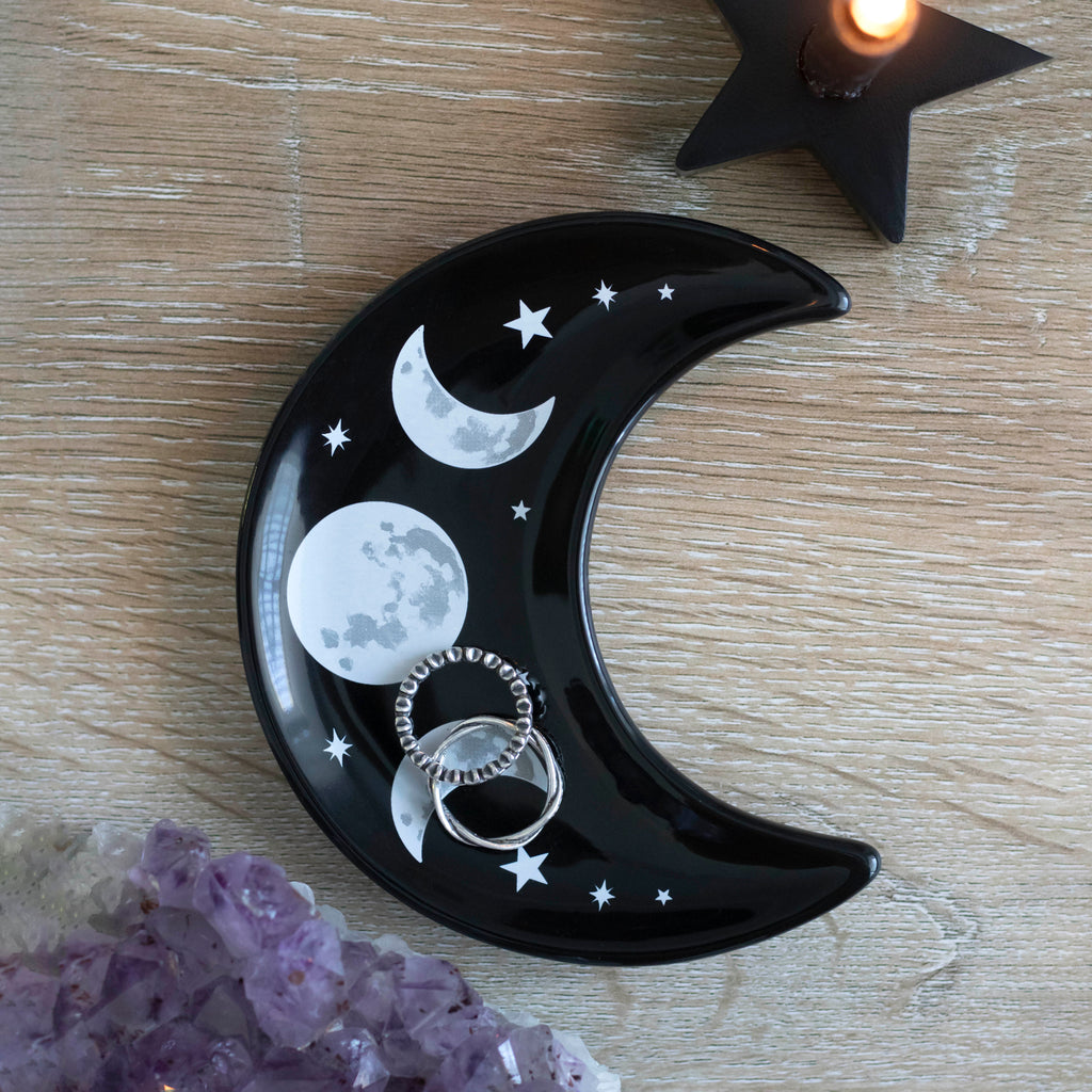 Crescent Triple Moon Trinket Dish Enchanted Jewelry & Gifts