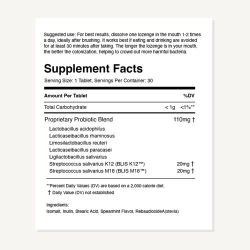 Advanced Oral Health Probiotic Mint Molecular Provisions