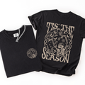Tis The Season Front And Back Spooky Skeleton Funny Halloween Graphic Illustration Comfort Colors Tee Refinery No. 1