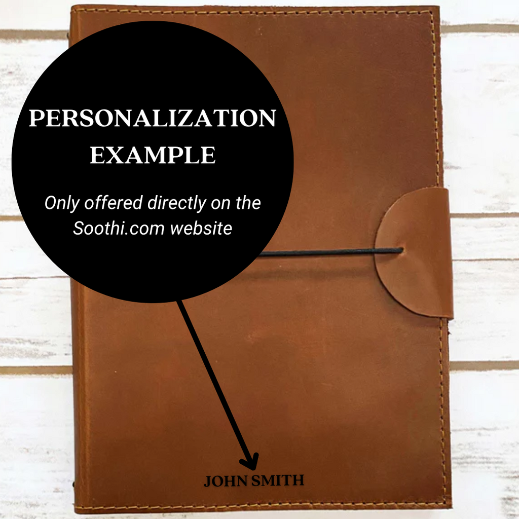 Soothi A5 Refillable Leather Traveler's Journal - Classic Design with Pockets, Pen Slot & Tree-Free Paper Soothi