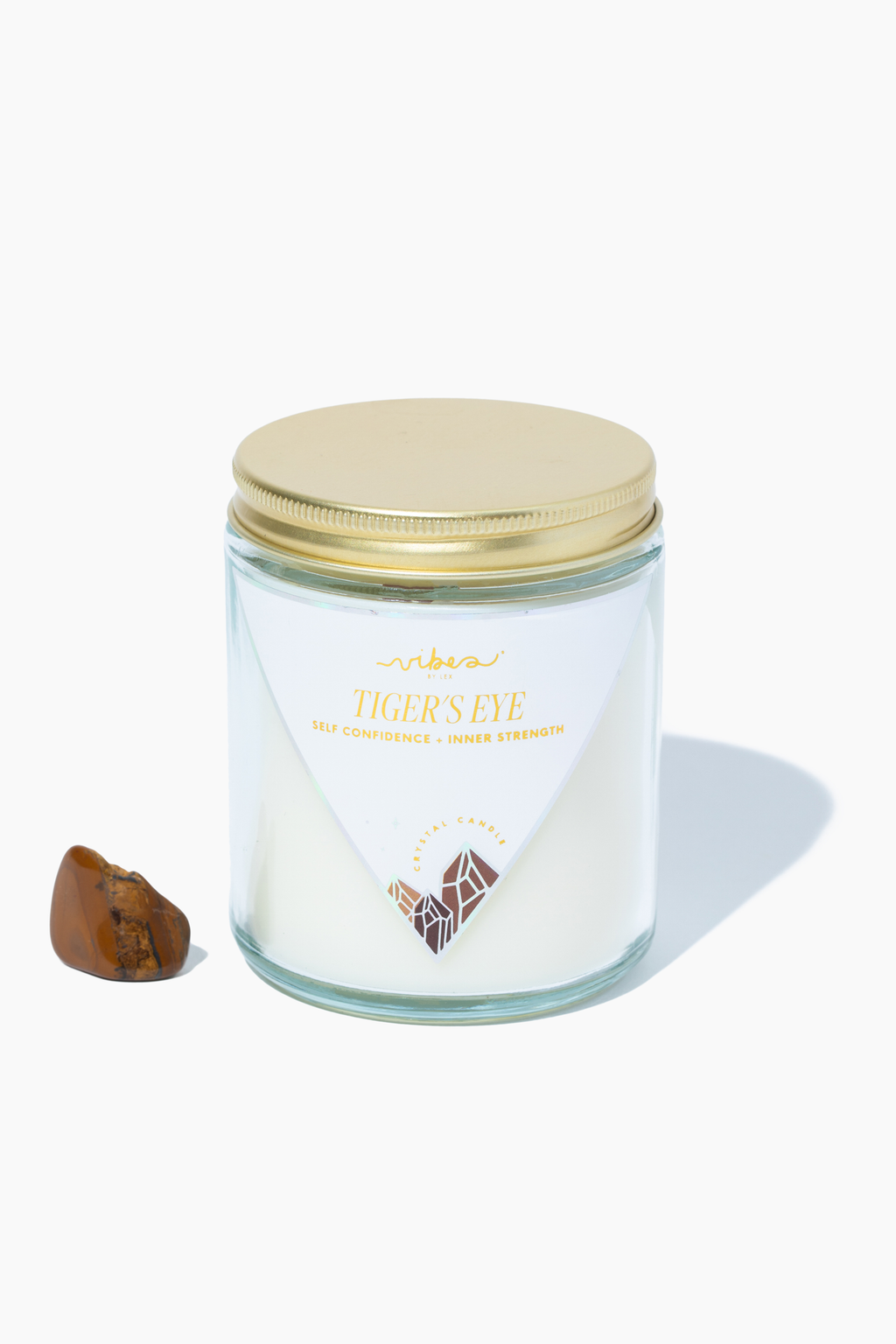7.5oz Crystal Candle - Tiger's Eye - Courage + Empowerment Vibes Candles™