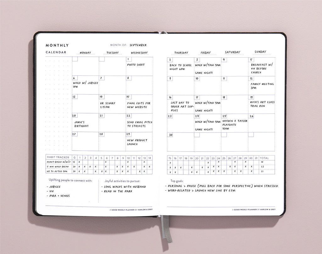 A Good Weekly Planner (12-Months Weekly Undated Planner) Harlow & Grey